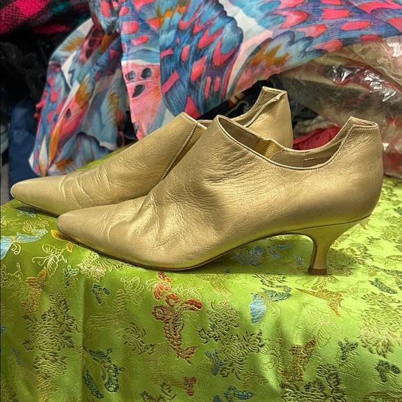Via Spiga vintage Gold leather Heeled Shoes 8B - Picture 1 of 13
